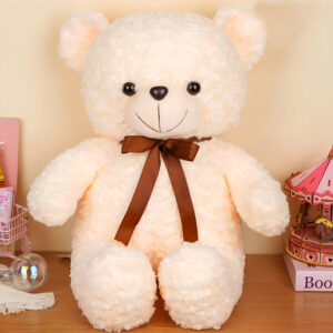 Peluche Oso Blanco con moño 45cm