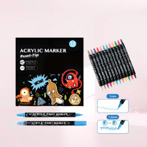 Marcador aclylico doble cabeza x12