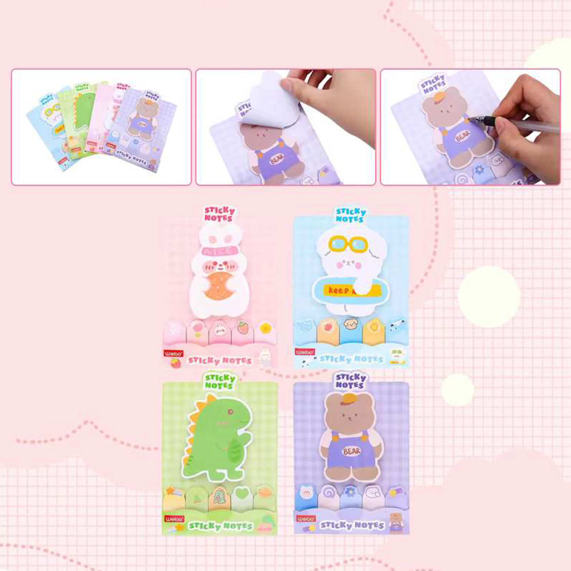 Notas Adhesivas Cute Animals 120 hojas