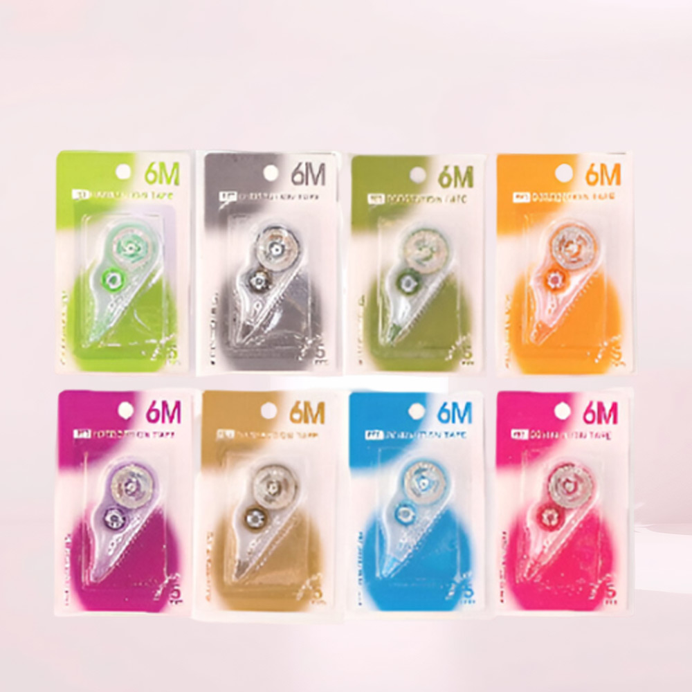 Cinta correctora blister 6m colores solidos